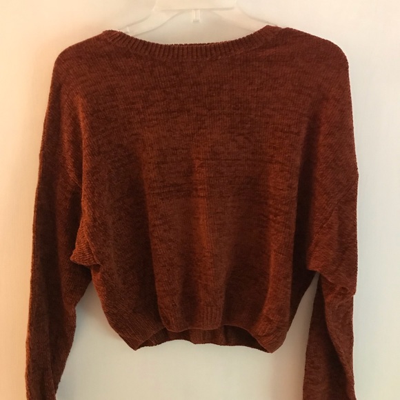 Burnt Orange Crop Sweater - Picture 2 of 3